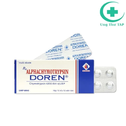 Alphachymotrypsin Doren 4200IU Domesco - Thuốc điều trị phù nề